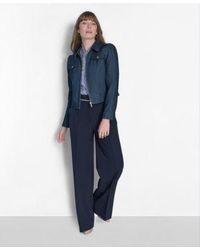Tommy Hilfiger - Denim Sailor Pants Striped Puff Sleeve Blouse Zip Front Trucker Jacket - Lyst