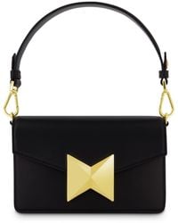 Mac Duggal - Classic Leather Gold Plated Hardware Shoulder Bag - Lyst