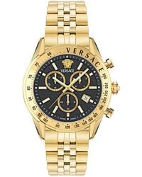 Versace - Swiss Chronograph Ion Plated Stainless Steel Bracelet Watch 44mm - Lyst