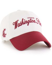 '47 - White Washington State Cougars Contemporary Basics Foundation Clean Up Adjustable Hat - Lyst