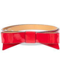 Kate Spade - Patent Leather Bow Belt - Lyst