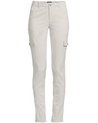 Lands' End - Petite Mid Rise Slim Cargo Chino Pants - Lyst