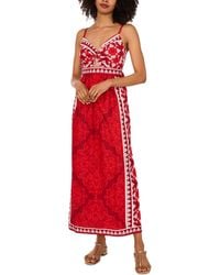 1.STATE - Cotton Printed Twist-front Maxi Dress - Lyst