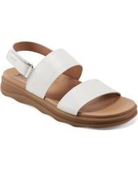 Earth - Leah Round Toe Strappy Casual Flat Sandals - Lyst