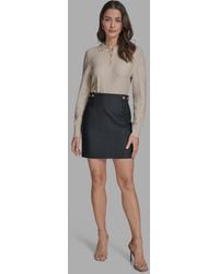 BCBGMAXAZRIA - Denim Waist-tab Mini Skirt - Lyst