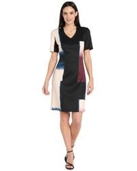 R & M Richards - Petite V-neck Short-sleeve Dress - Lyst