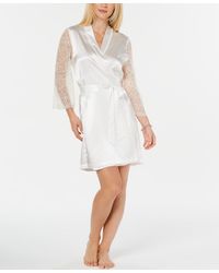 Linea Donatella - Ivory Lace-back Short Wrap Robe Lingerie - Lyst