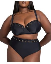 Eloquii - Plus Size Grommet Detail Bikini Top - Lyst