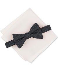 Alfani - Prince Geo-pattern Bow Tie & Solid Pocket Square Set - Lyst