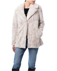 Bernardo - Textured Faux Fur Mid Length Jacket - Lyst