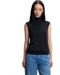 BOSS - Boss By Merino Wool Mock Neck Sleeveless Top - Lyst
