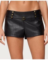 Edikted - Reese Studded Faux Leather Micro Shorts - Lyst