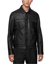 BOSS by HUGO BOSS Leather jackets for Men - Up to 45% off at Lyst.com