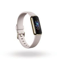 Fitbit Luxe Fitness Tracker In Soft Gold With Lunar White Wrist Band