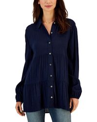 Style & Co. - Textured-stripe Button Shirt - Lyst