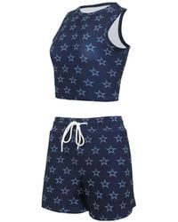 Concepts Sport - Dallas Cowboys Gauge Allover Print Cropped Tank Top Shorts Sleep Set - Lyst
