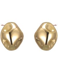 By Adina Eden - Solid Indented Pebble Stud Earring - Lyst