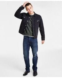 Calvin Klein - Trucker Jacket Monogram Logo Sweater Solid T Shirt Standard Straight Fit Stretch Jeans - Lyst