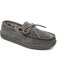 Minnetonka - Pile Lined Hardsole Moccasin Slippers - Lyst