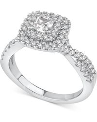 Macy's - Princess-cut Diamond Twist Halo Engagement Ring (1 Ct. T.w. - Lyst