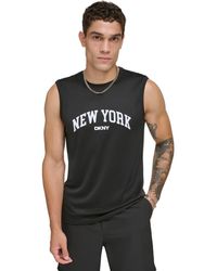 DKNY - New York Arch Logo Sleeveless Rash Guard Tank - Lyst