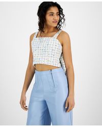 Avec Les Filles - Tweed Bow-back Cropped Top - Lyst