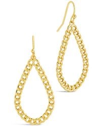 Sterling Forever - 14k Plated Or Rhodium Plated Nikole Chain Link Dangle Earrings - Lyst