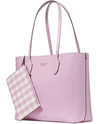 Kate Spade - Bleecker Gingham Pop Printed Saffiano Leather Medium Tote - Lyst