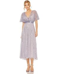 Mac Duggal - Empire Waist Embellished Short Sleeve Dress - Lyst