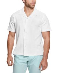Guess - Toledo Ribbed-knit Short-sleeve Button-down Camp Shirt - Lyst