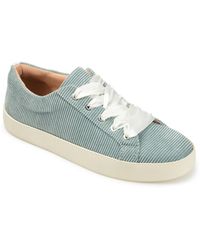Journee Collection - Kinsley Corduroy Lace Up Sneakers - Lyst