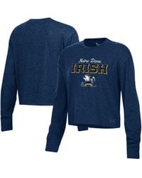 Under Armour - Notre Dame Fighting Irish Essentials Icon Ultra-soft Cropped Long Sleeve Tri-blend Performance T-shirt - Lyst