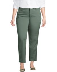 Lands' End - Plus Size Mid Rise Classic Straight Leg Chino Ankle Pants - Lyst