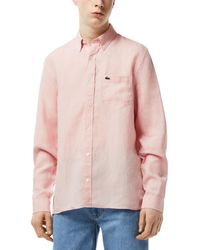 Lacoste - Regular-fit Linen Shirt - Lyst