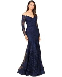 Lara - Off Shoulder Long Sleeve Mermaid Gown - Lyst