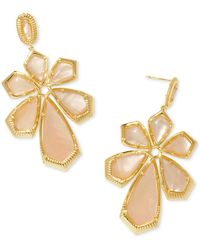 Kendra Scott - 14k Gold-plated Smooth & Textured Flower Statement Earrings - Lyst