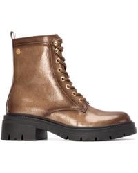 Xti - Patent Leather Combat Booties By - Lyst