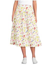 Lands' End - Poplin Drop Waist Midi Skirt - Lyst