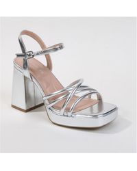 BERNESS - Cinthia Tubular Strap Platform Block Heel Sandals - Lyst