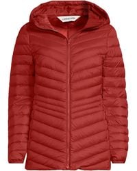 Lands' End - Plus Size Wanderweight Packable Down Hooded Long Jacket - Lyst