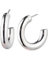 Karl Lagerfeld - Gold-tone Small Tubular C-hoop Earrings - Lyst