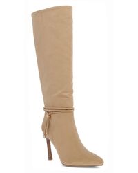 MIA - Niko Tie-detail Pointed Toe Faux Leather Knee-high Boots - Lyst
