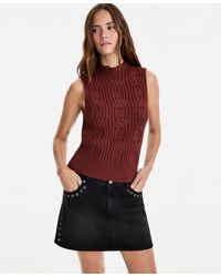 And Now This - Cable-knit Mock-neck Shell - Lyst