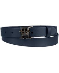 Tommy Hilfiger - Enamel Monogram Buckle Casual Leather Belt - Lyst