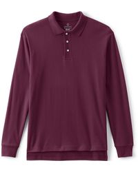 Lands' End - School Uniform Long Sleeve Interlock Polo Shirt - Lyst