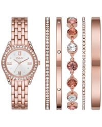 Folio - Three Hand Rose-gold-tone 31mm Watch And Bracelet Gift Set - Lyst