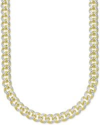 Italian Gold - Men's 24" Two-tone Cuban Link Chain Necklace In 18k Gold-plated Sterling Silver And Sterling Silver - Lyst
