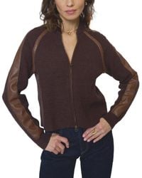 Central Park West - Atlas Raglan Leather Trim Zip Up - Lyst
