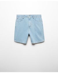 Mango - Regular Fit Denim Bermuda Shorts - Lyst