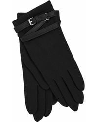 Ralph Lauren - Leather Belted Cashmere Blend Touch Gloves - Lyst